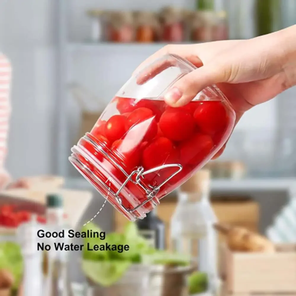 Glass Storage Jars 25Oz 750Ml with Airtight Lids Leak Proof Rubber Gasket